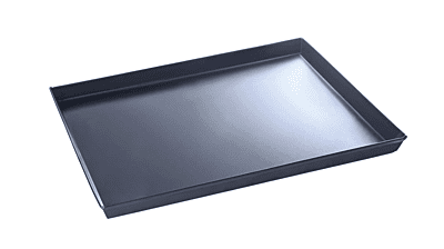 Teglia rettangolare in lamiera blu con bordo svasato - 30x30x3 cm